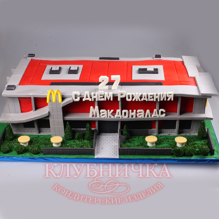Корпоративый торт "Здание Макдоналдс" 1900 руб/кг